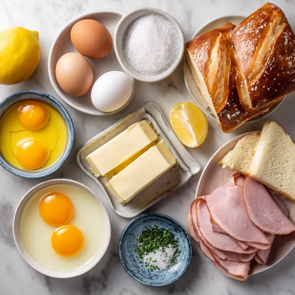 ingredients for sous vide poached eggs hollandaise