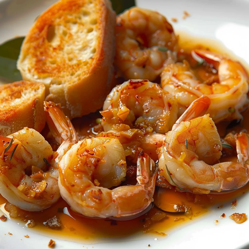 sous vide shrimp garlic sherry serving