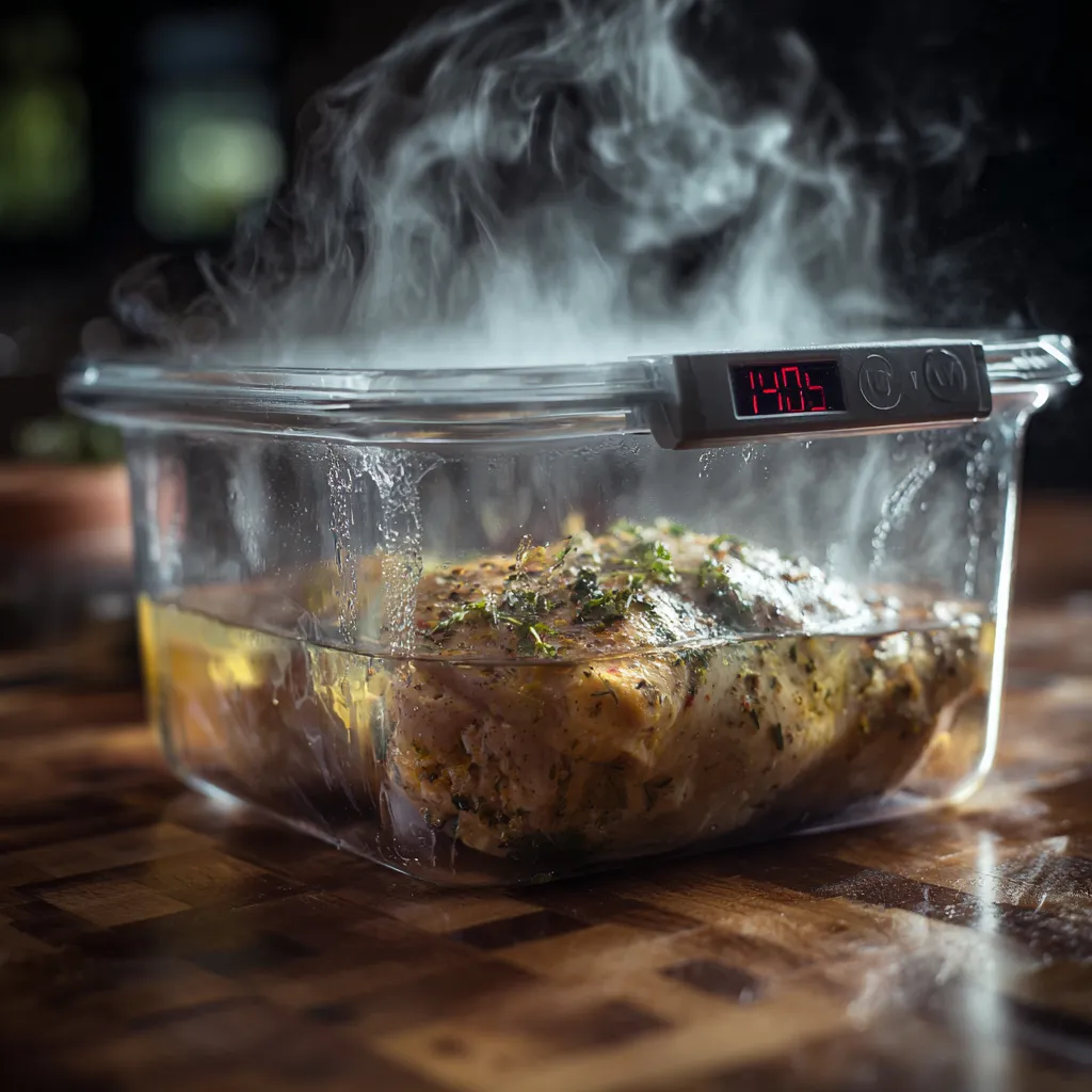 sous vide chicken sealed bag cooking process