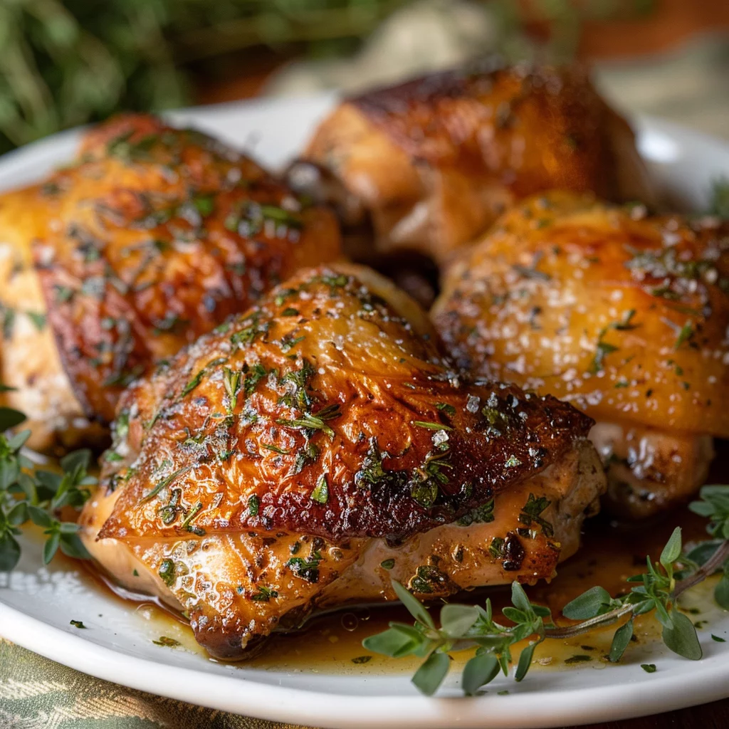 Juicy Sous Vide Chicken Thighs With Thyme and Garlic