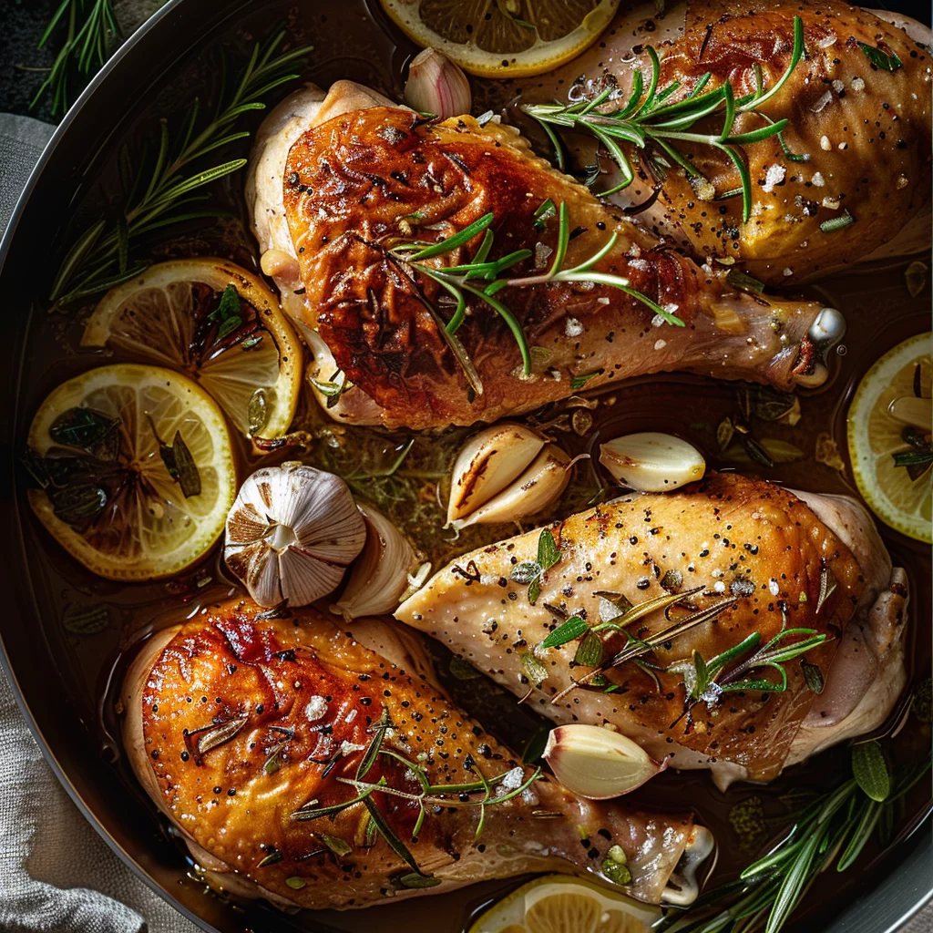 sous vide chicken breasts with lemon garlic and rosemary ingredients