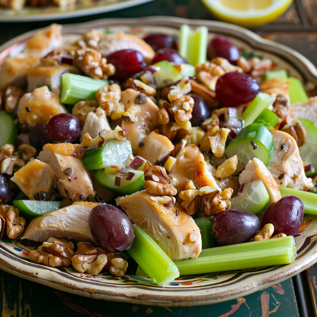 sous vide chicken salad serving