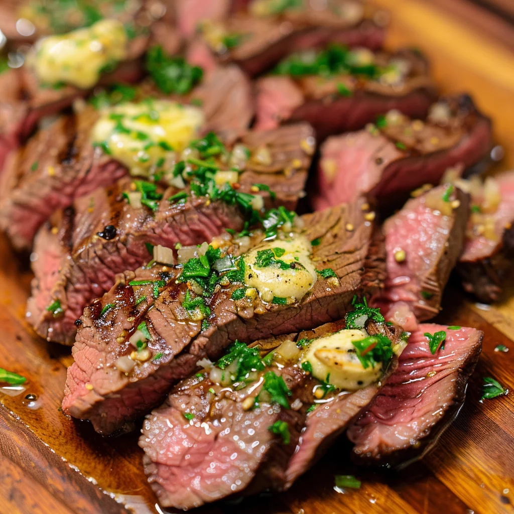 sous vide chuck steak serving