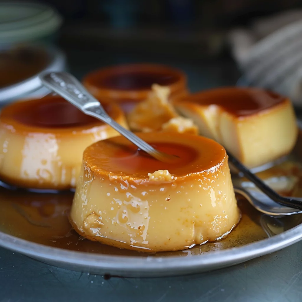 sous vide flan serving