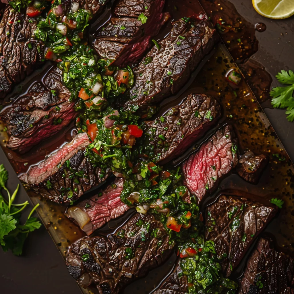 sous vide flank steak and chimichurri ingredients
