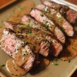 Sous Vide Flank Steak With Creamy Peppercorn Sauce