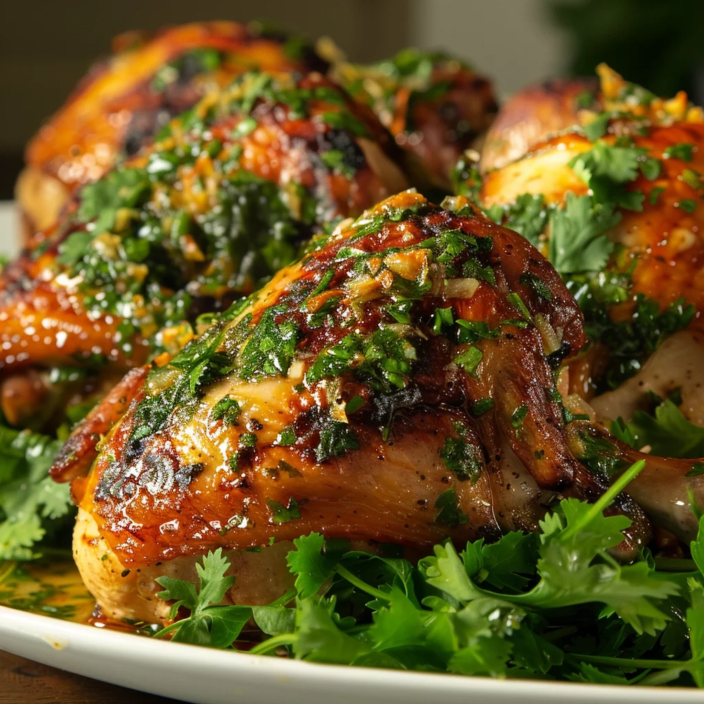 Sous Vide Garlic Cilantro Spatchcock Chicken