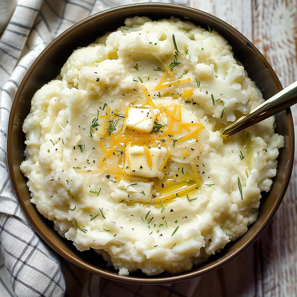 sous vide garlic mashed cauliflower ingredients
