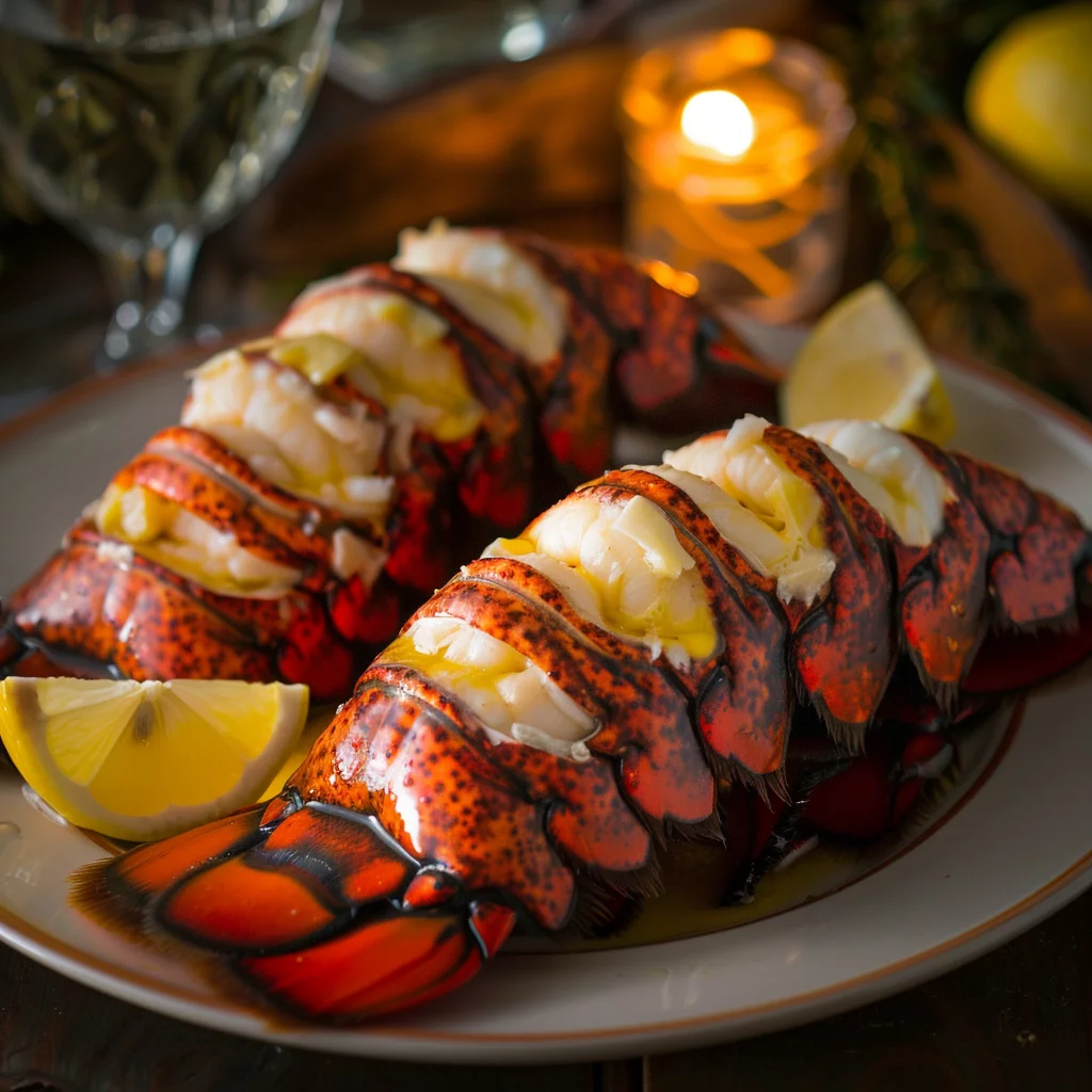 sous vide lobster tails serving