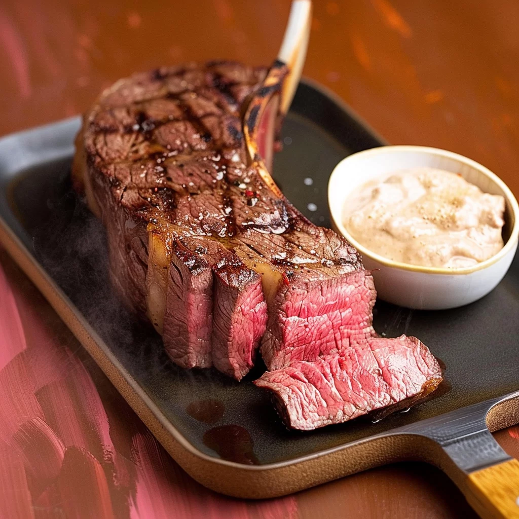 sous vide mediumrare steak serving