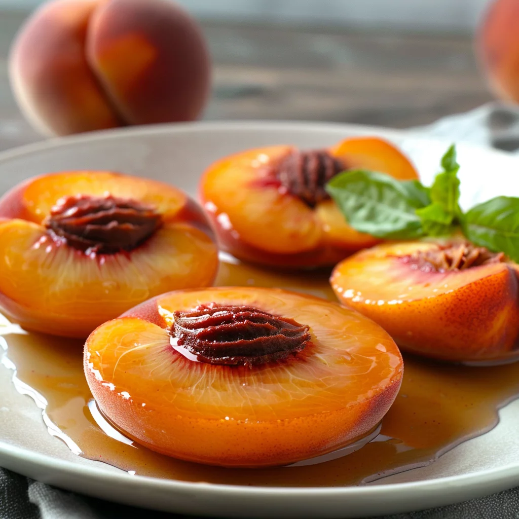 sous vide peaches serving