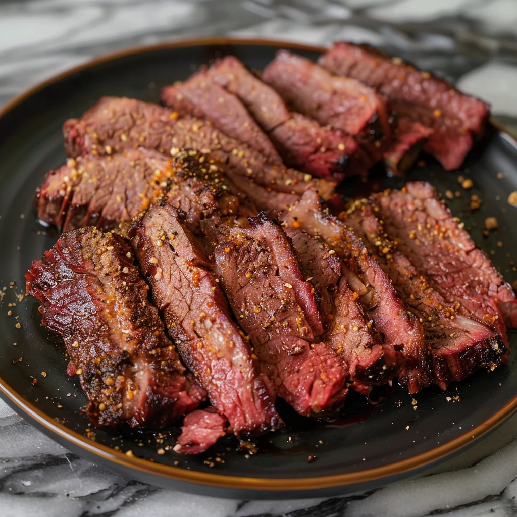 sous vide short rib pastrami serving