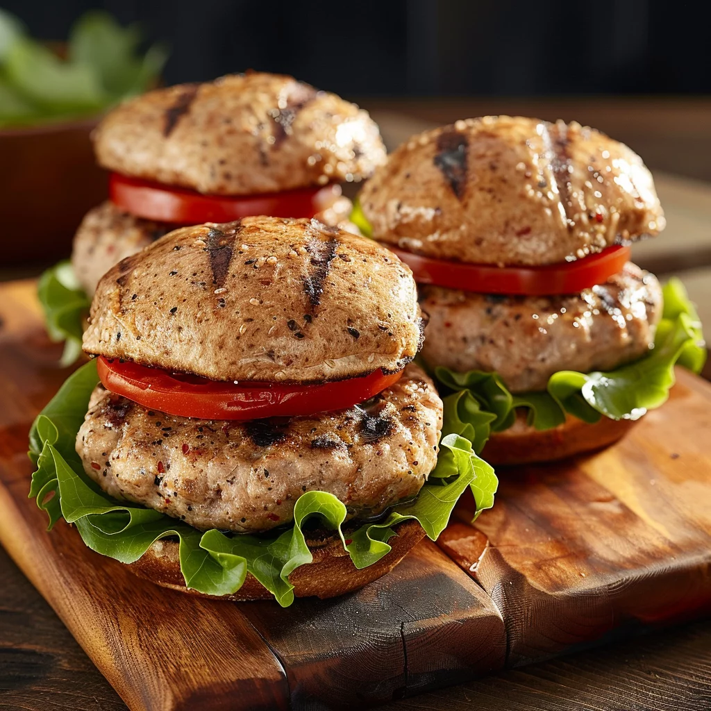 sous vide turkey burgers serving