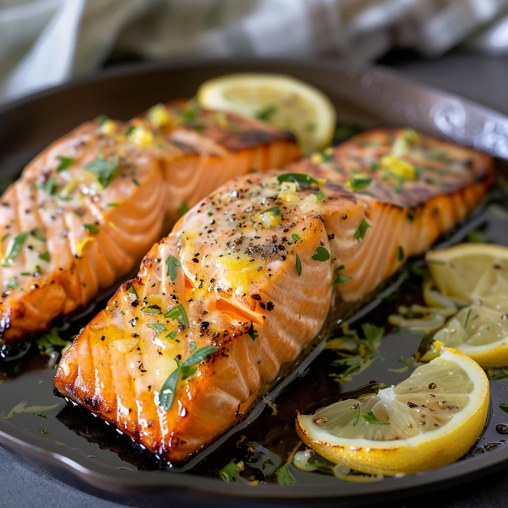 easy sous vide salmon with lemon butter serving