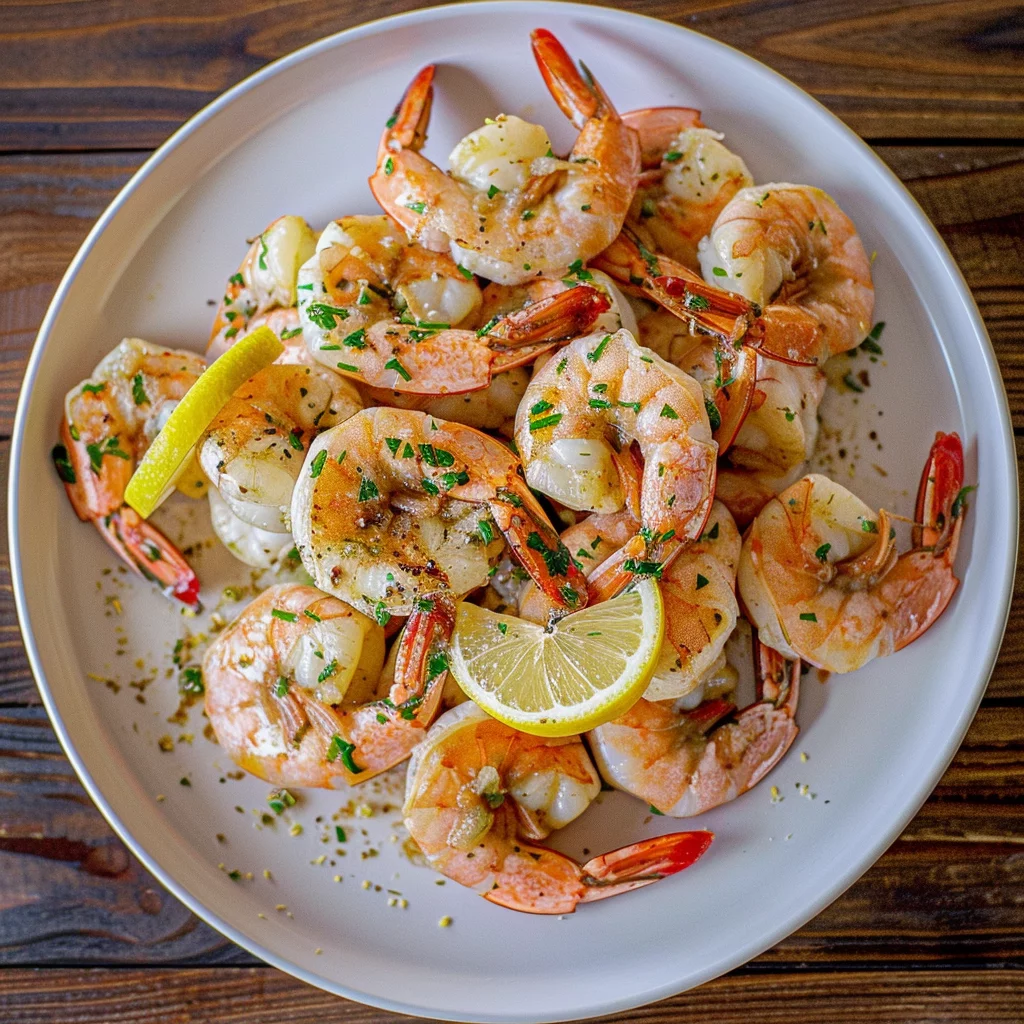 easy sous vide shrimp with garlic and lemon ingredients
