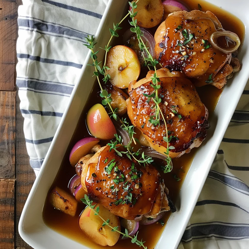 sous vide apple cider chicken serving