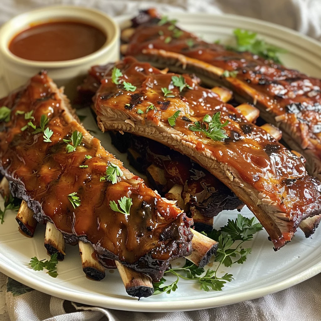 sous vide bbq ribs serving