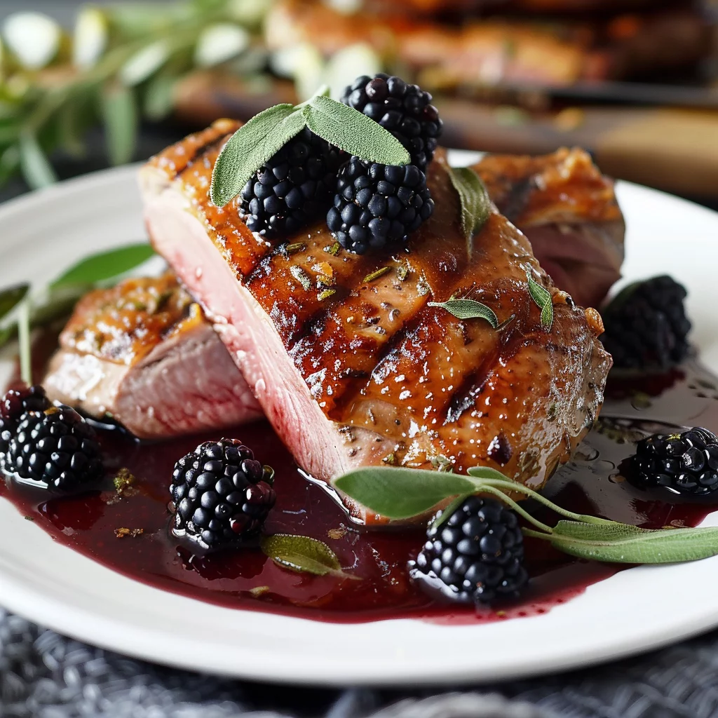 Sous Vide Duck Breast With Blackberry Sage Sauce