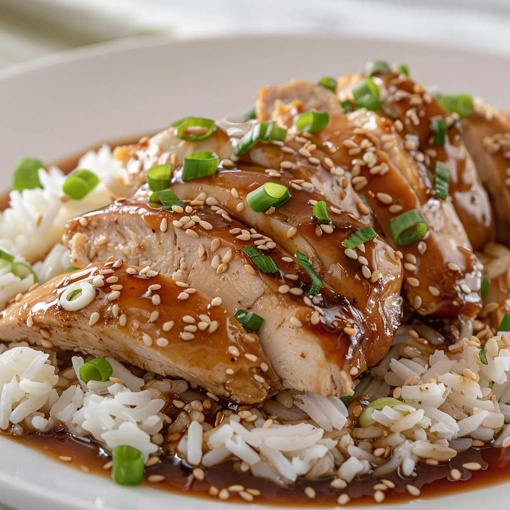 sous vide sesame chicken serving