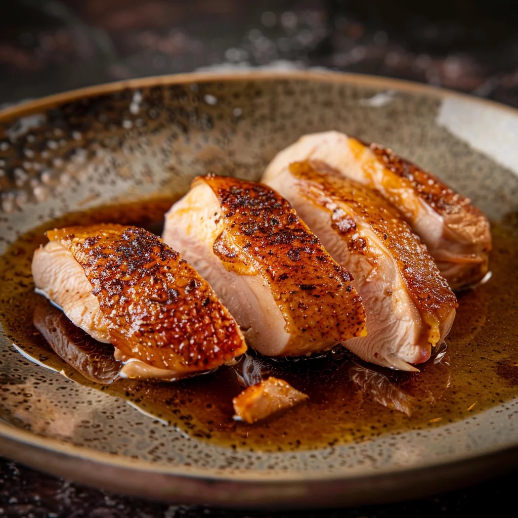 the juiciest sous vide chicken breasts serving
