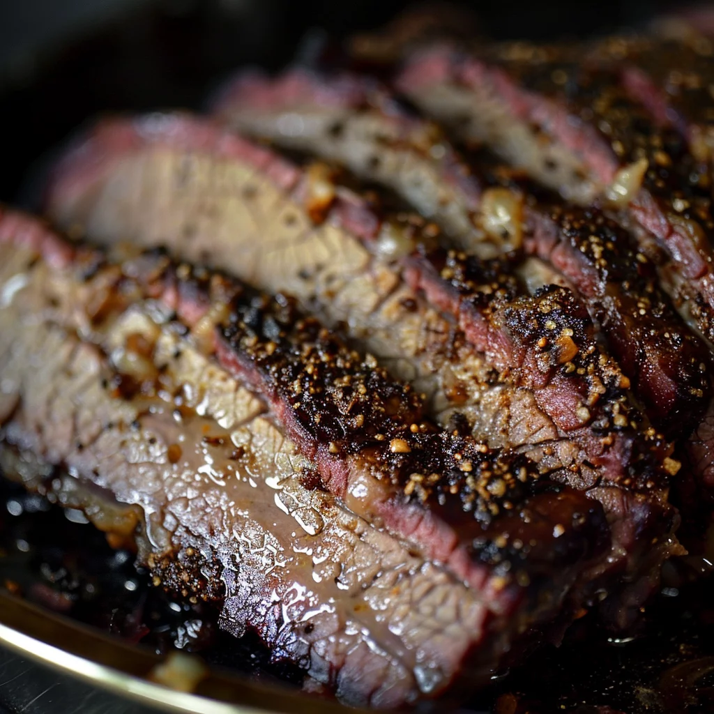 the most tender sous vide brisket serving