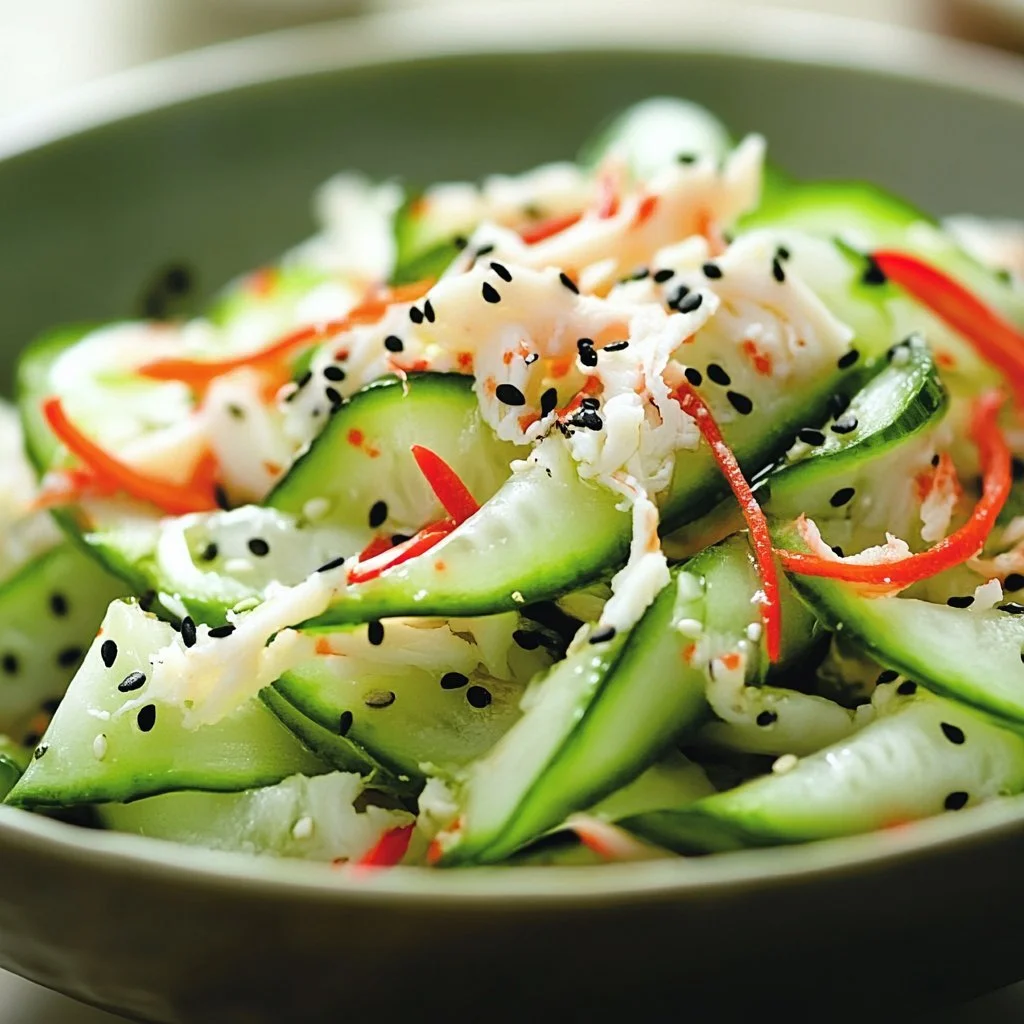 California Roll Cucumber Salad with fresh ingredients and vibrant colors