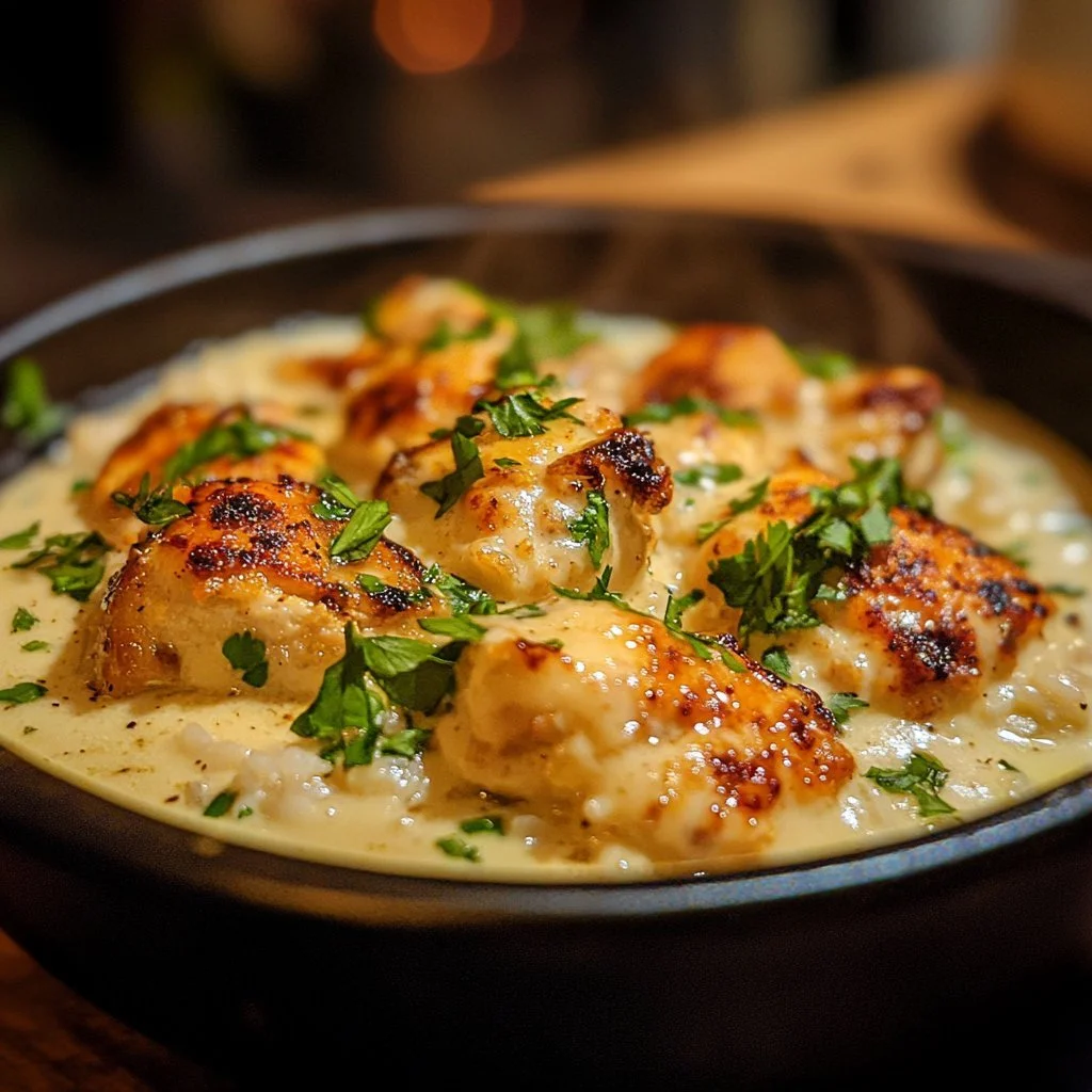Delicious Cheesy Chicken and Rice dish with melted cheese and spices