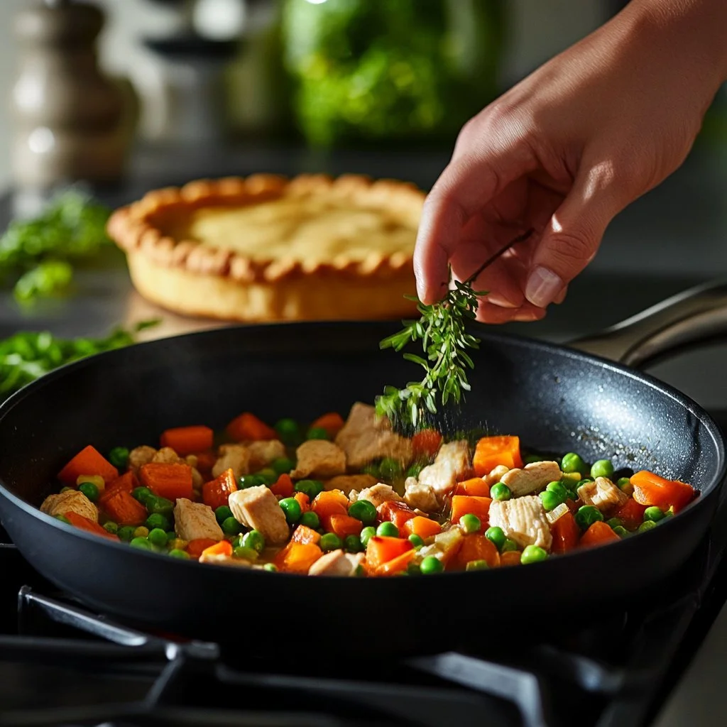 Homemade Chicken Pot Pie with flaky crust and savory filling