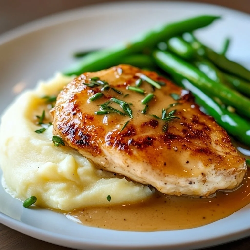 Creamy chicken schnitzel served with sauce on a plate
