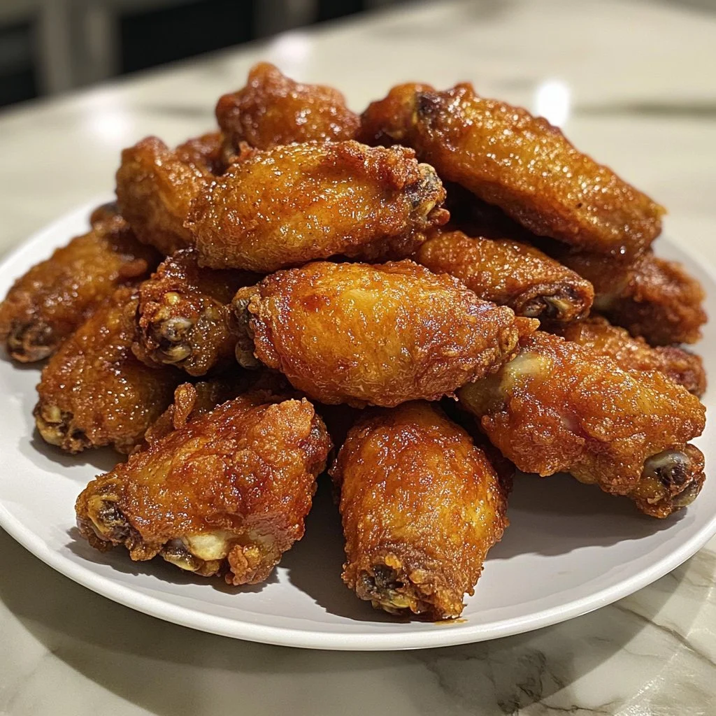 Crispy fried chicken wings served with dipping sauce