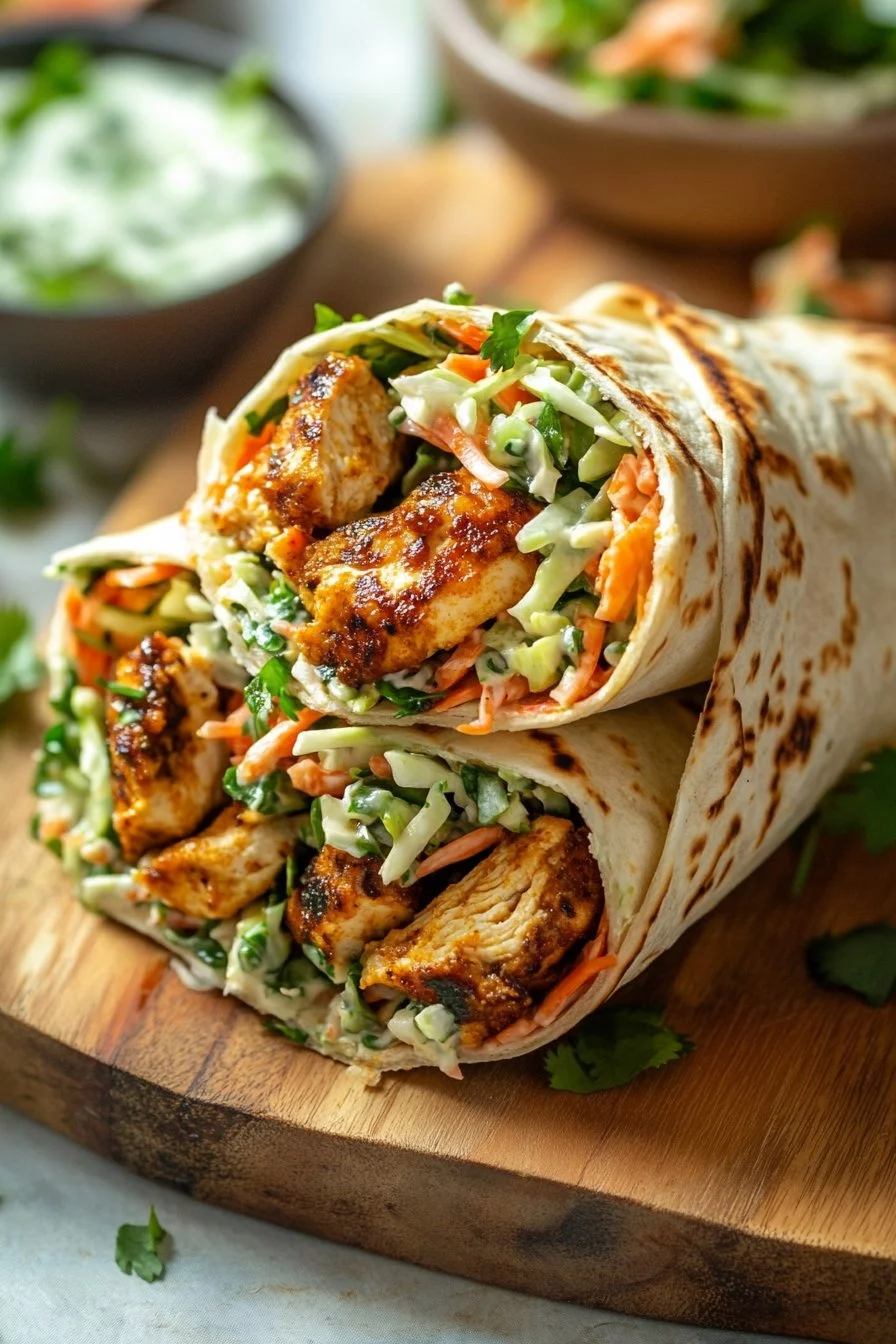 Chicken Pita Wrap with Herb-Infused Ranch Slaw