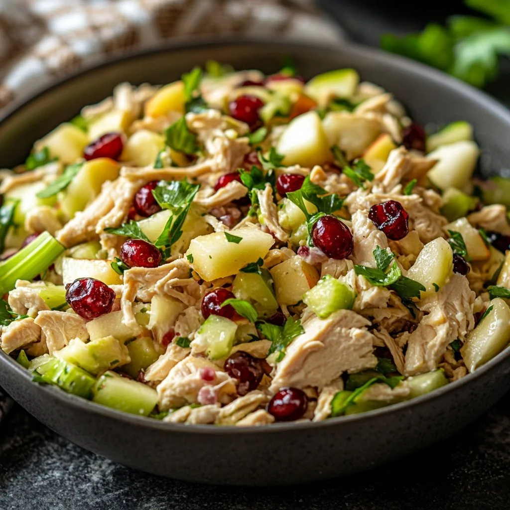 Delicious Fall Harvest Chicken Salad with seasonal ingredients