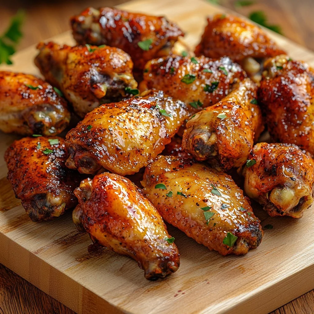 Honey Old Bay Chicken Wings garnished and ready to serve