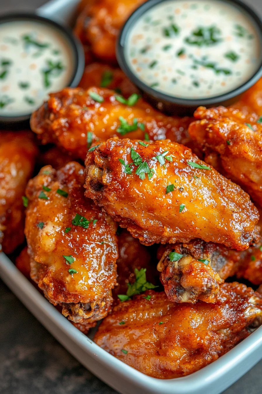 Crispy Chicken Wings with Spicy Cream Sauce