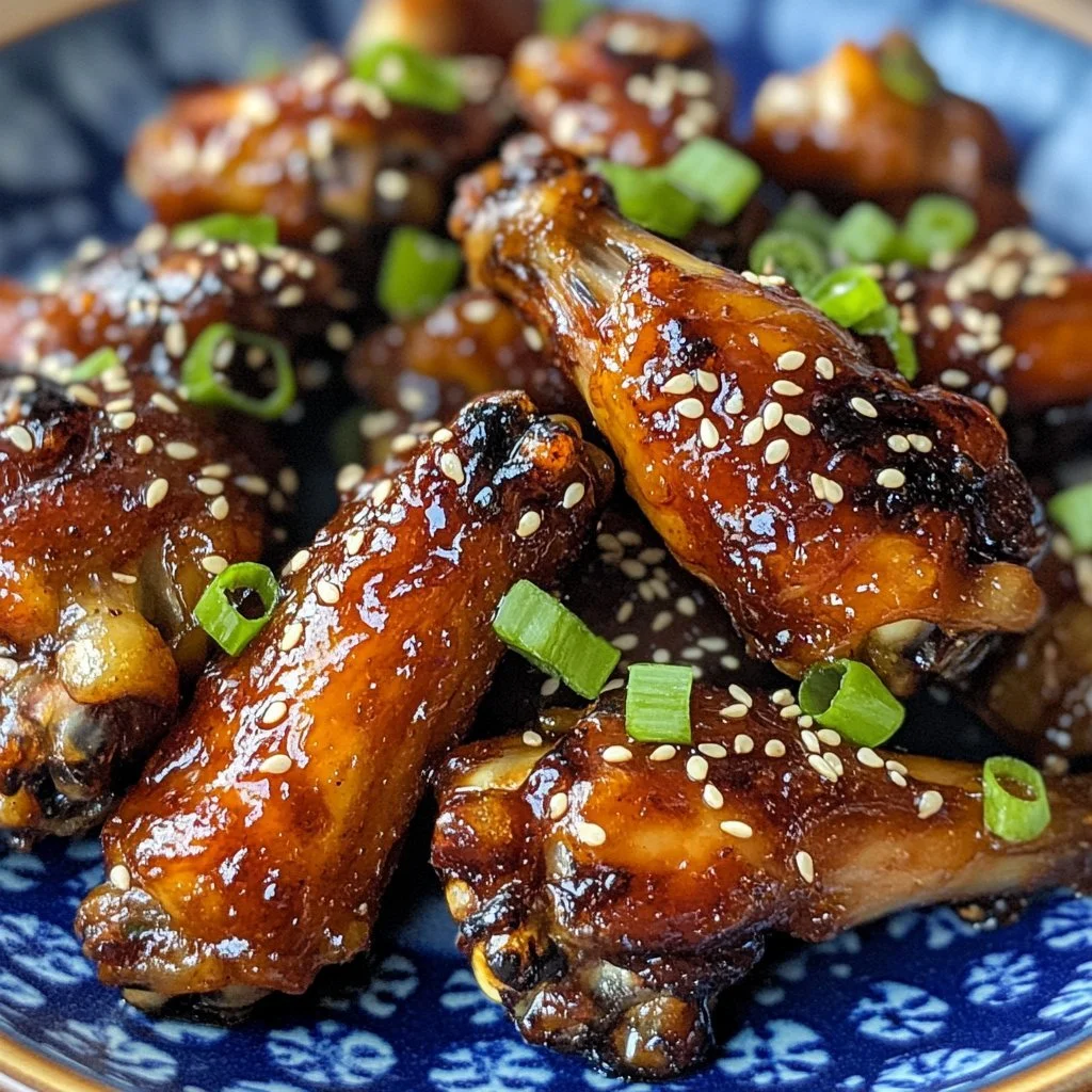 Delicious Soy Garlic Wings served with a side of dipping sauce