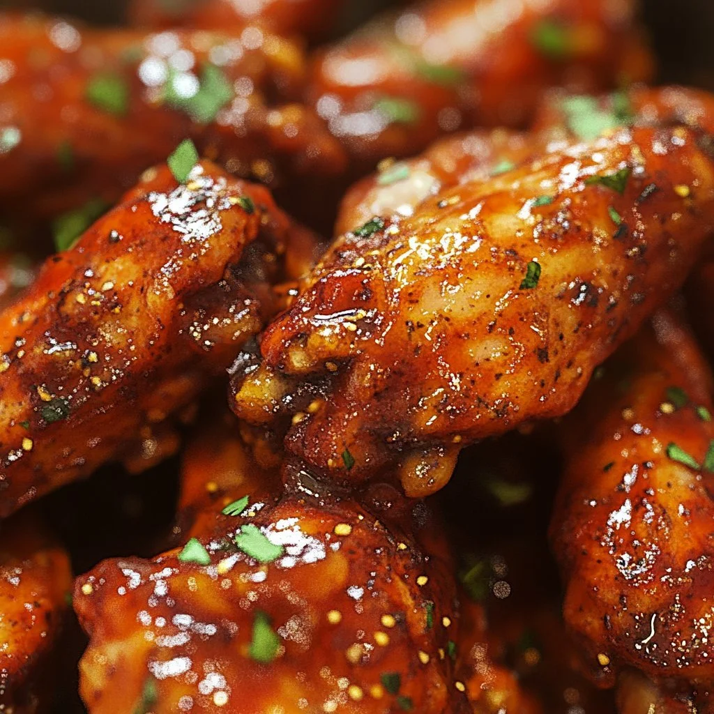 Delicious spicy chicken wings served with dipping sauce on a platter