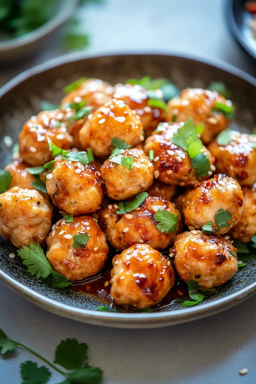Easy Thai Baked Chicken Meatballs