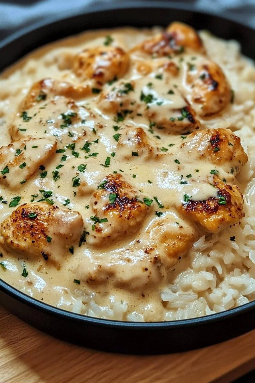 Creamy Smothered Chicken and Rice