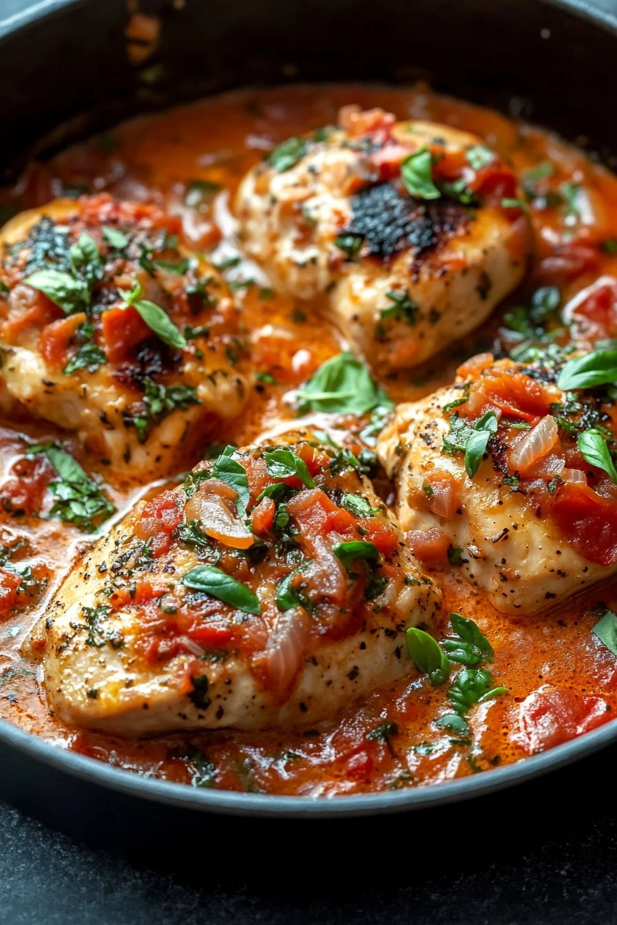 Creamy Tomato Basil Chicken Breasts