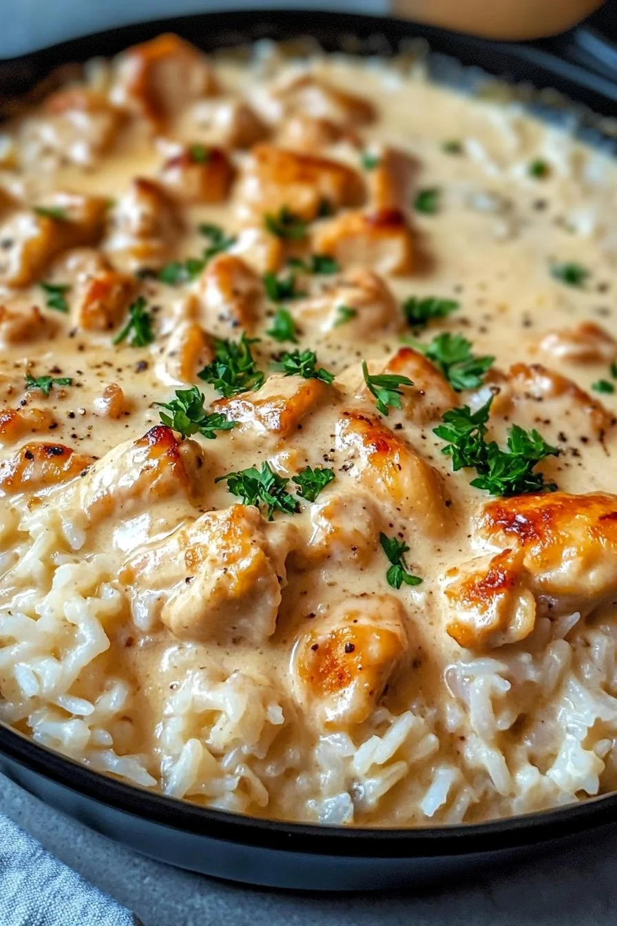 Creamy Smothered Chicken and Rice