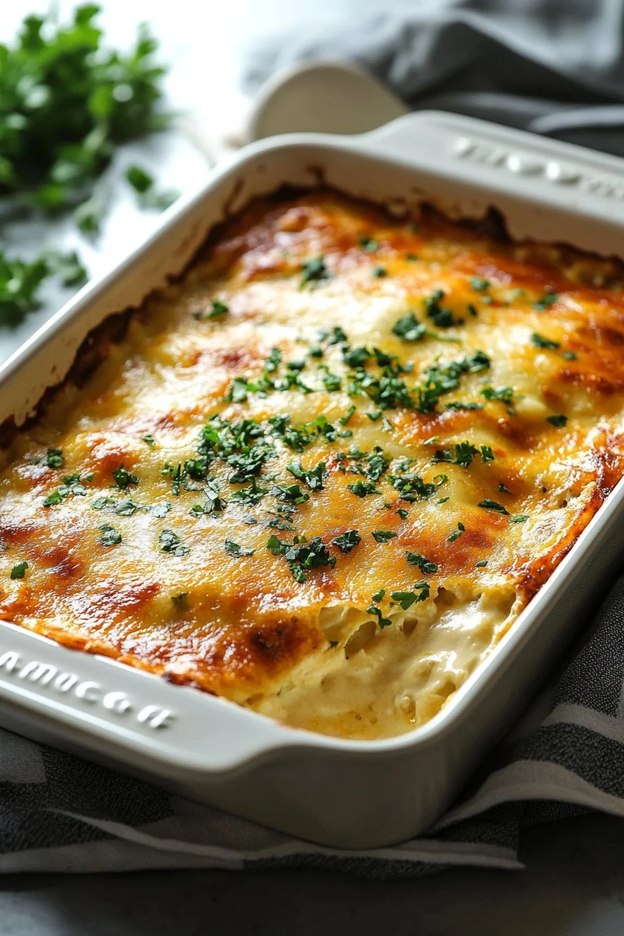 Quick and Easy Green Chile Chicken Enchilada Casserole