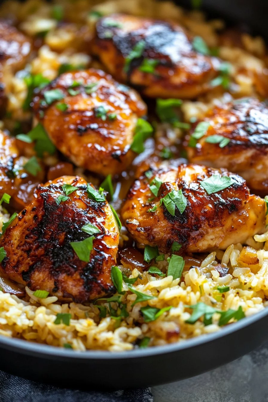 One-Pan Honey Butter Garlic Chicken & Rice