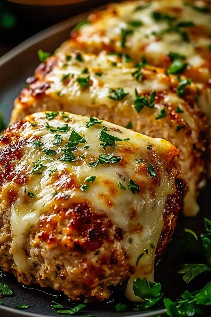 Melt-in-Your-Mouth Garlic Parmesan Chicken Meatloaf