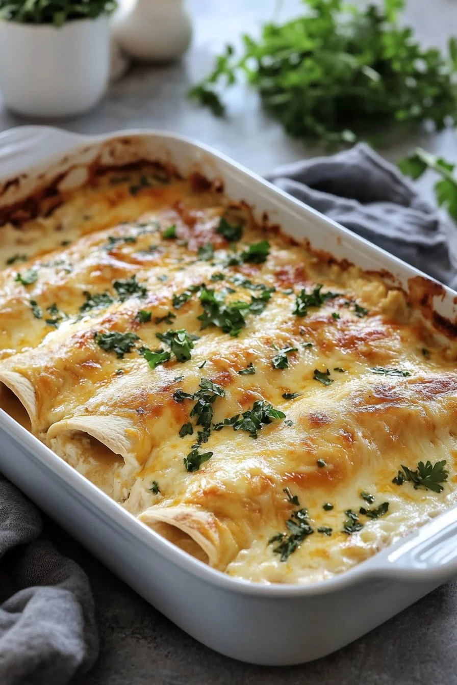 Easy White Chicken Enchiladas