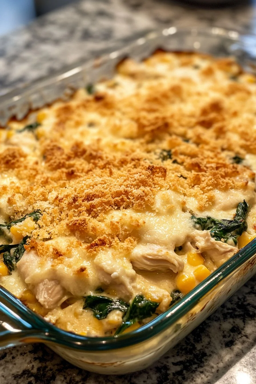 Chicken and Spinach Casserole with Cream Cheese