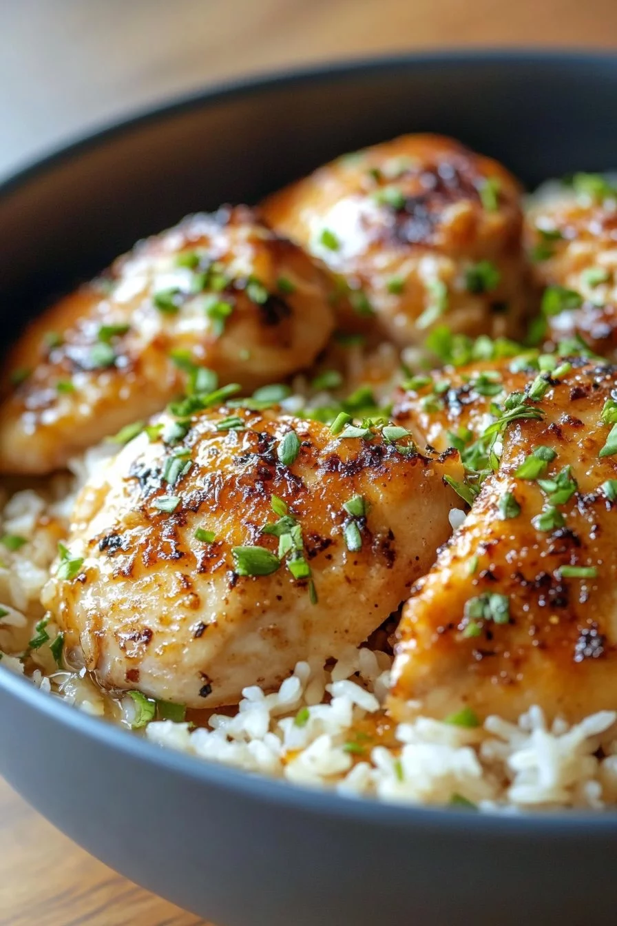 One-Pan Honey Butter Garlic Chicken & Rice