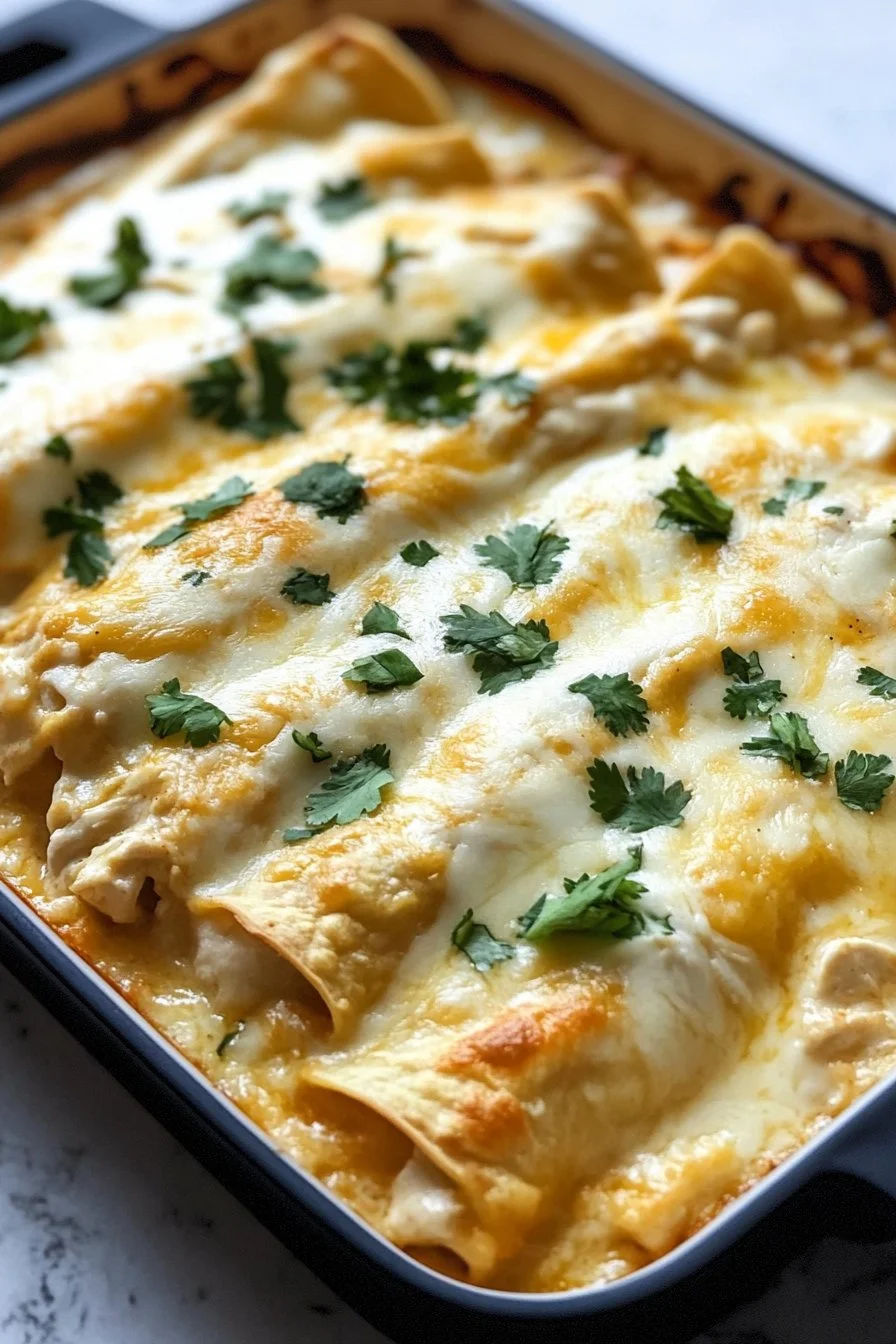 Creamy White Chicken Enchiladas
