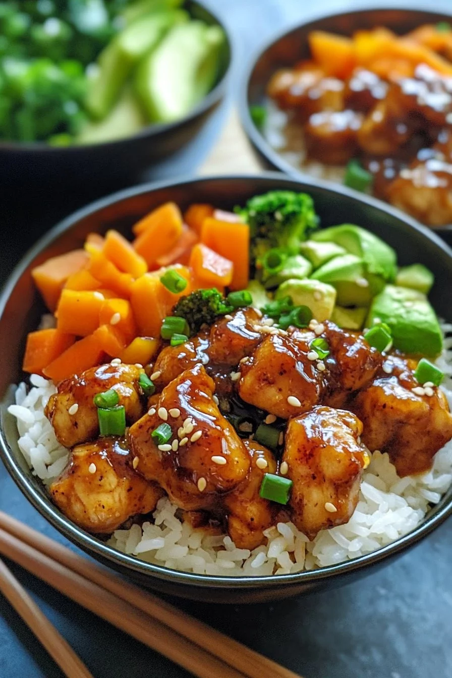 Sticky Chicken Rice Bowls