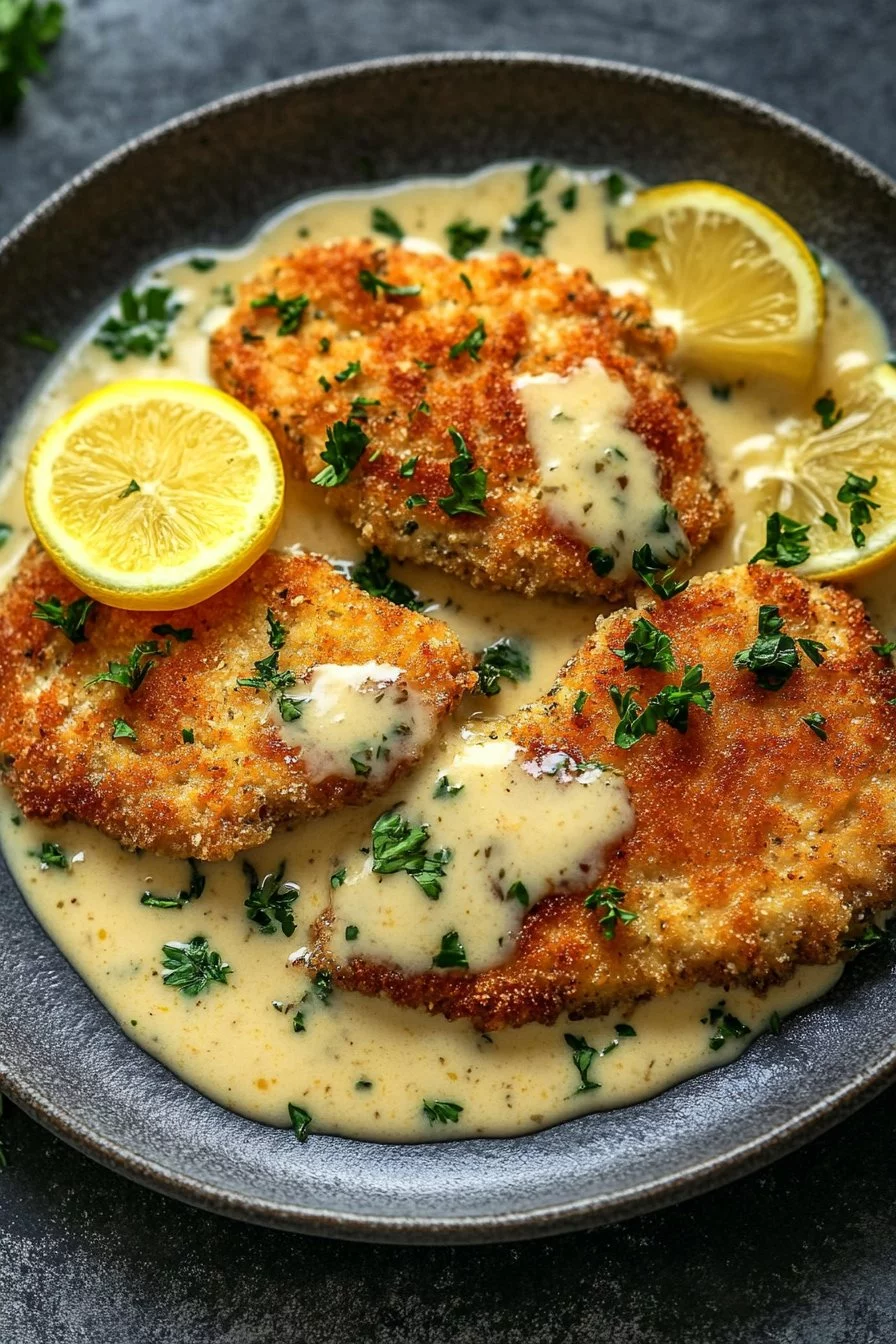 Chicken Schnitzels with Cream Sauce