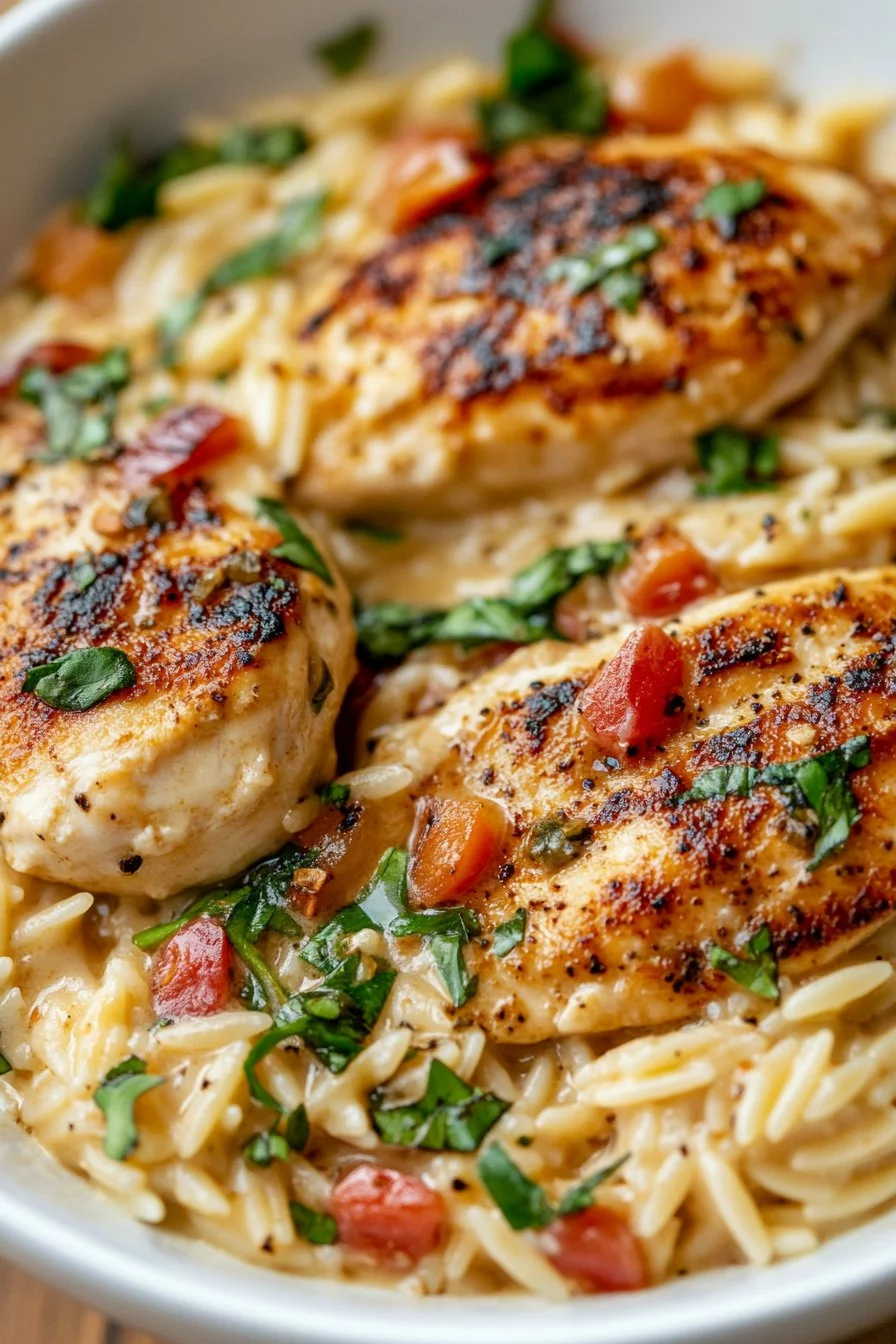 Creamy Tuscan Chicken Orzo
